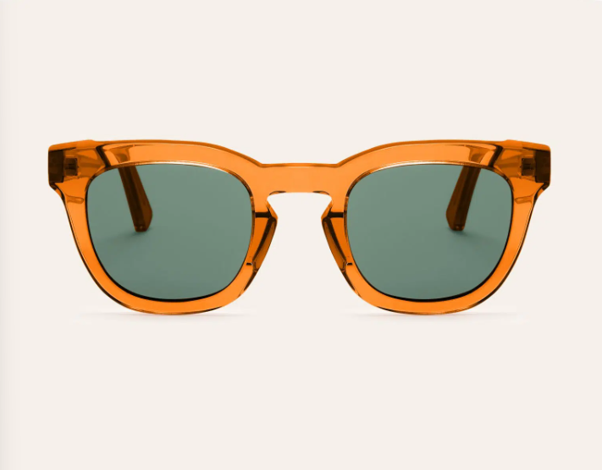 Orange rim sunglasses sustainably made by Pendo