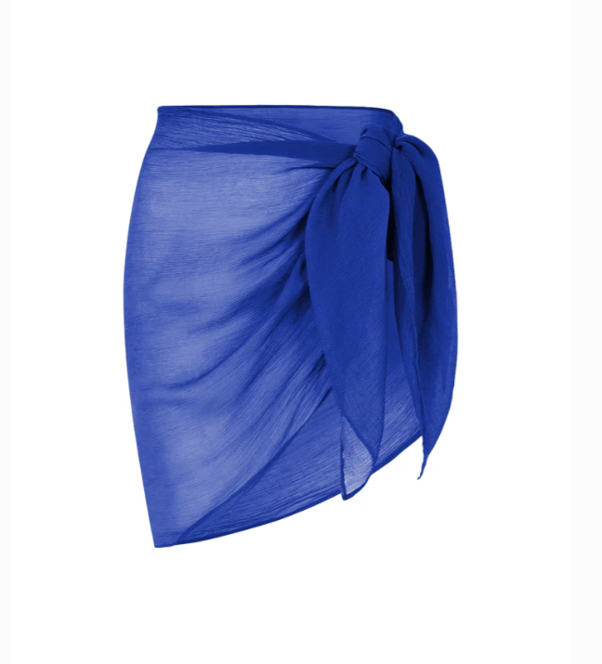 Sicilian blue sarong beach cover up sustainably made by Away That Day