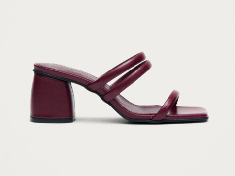 Burgundy leather sandals sustainably made by Alohas