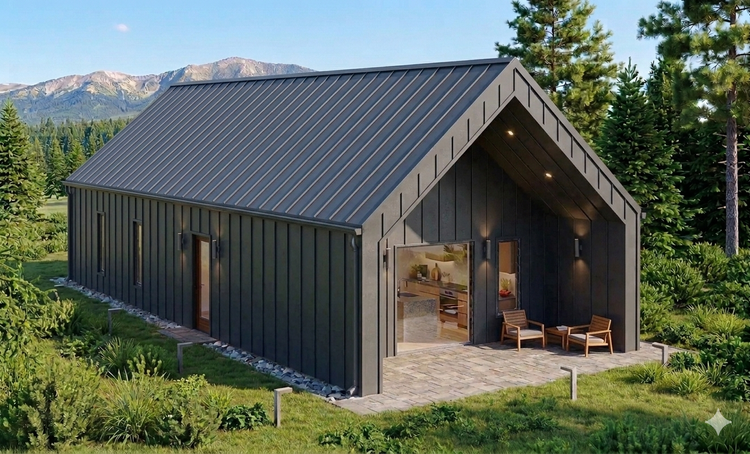 Core 740 all-black standing seam exterior