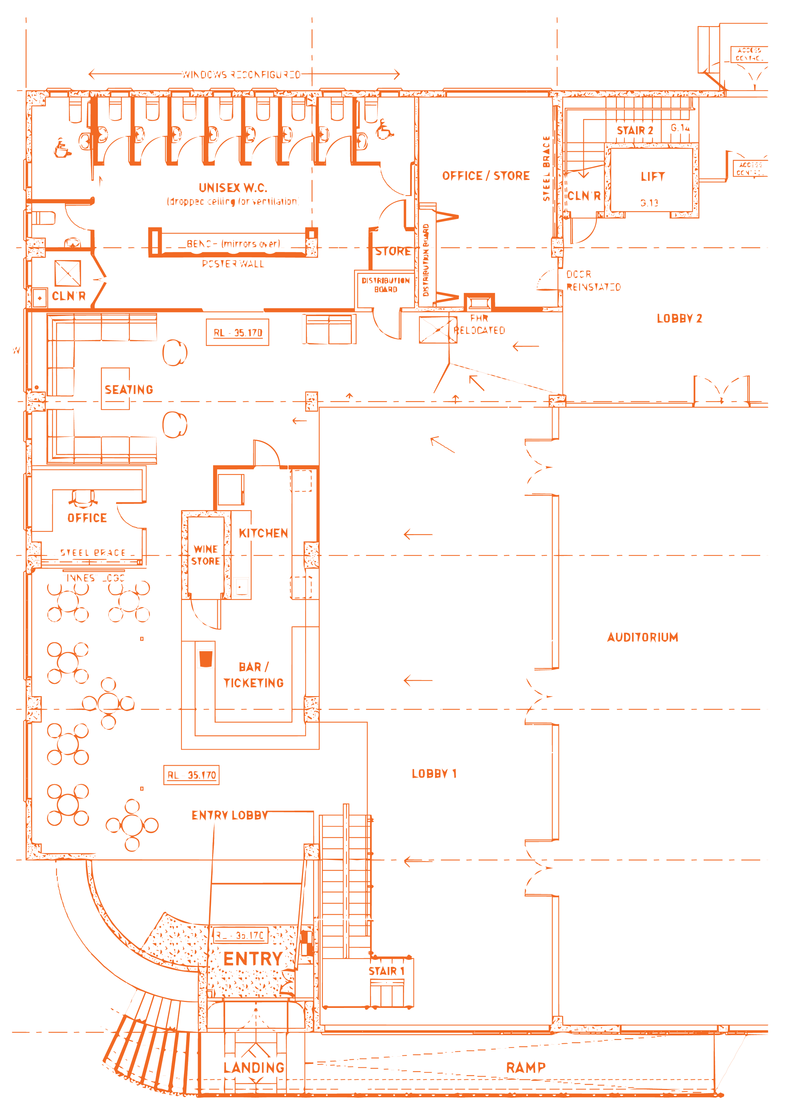 Meteor Theatre plans illustration