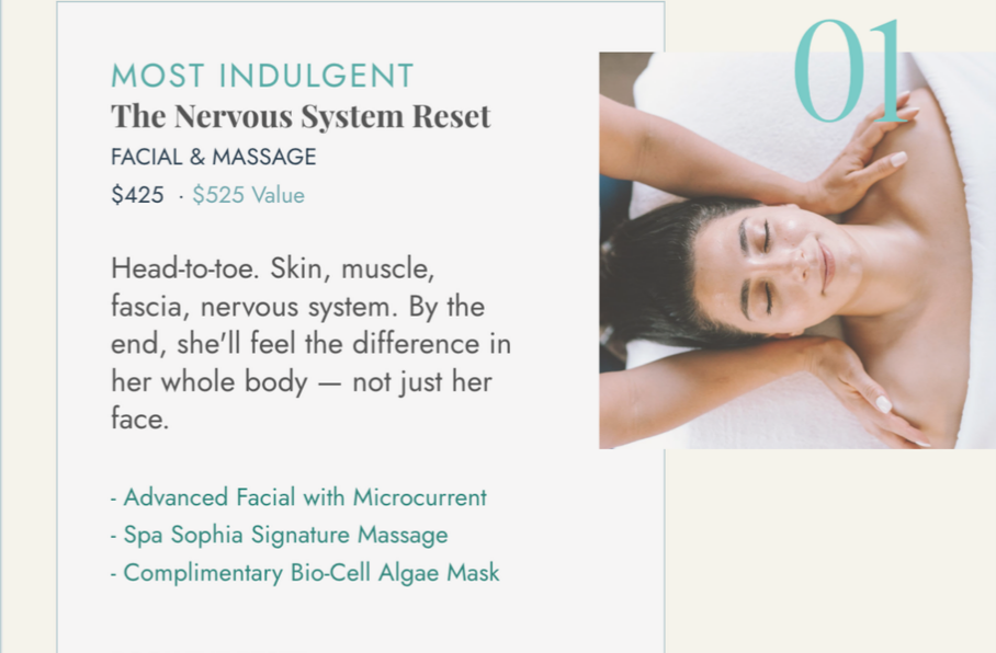 The Nervous System Reset - Massage + Microcurrent + Facial. Peace from the inside out.