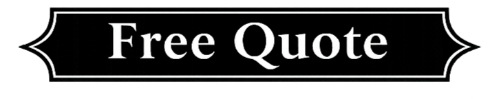 Black and white banner with the words 'Free Quote' in bold white letters.