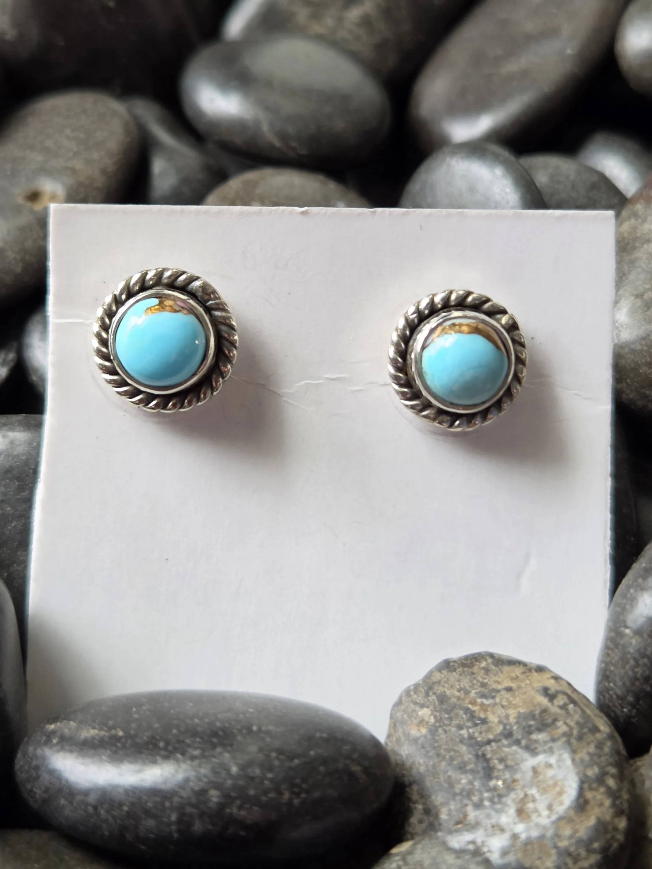 Sterling Silver Cotton Candy Dahlia Button Earrings