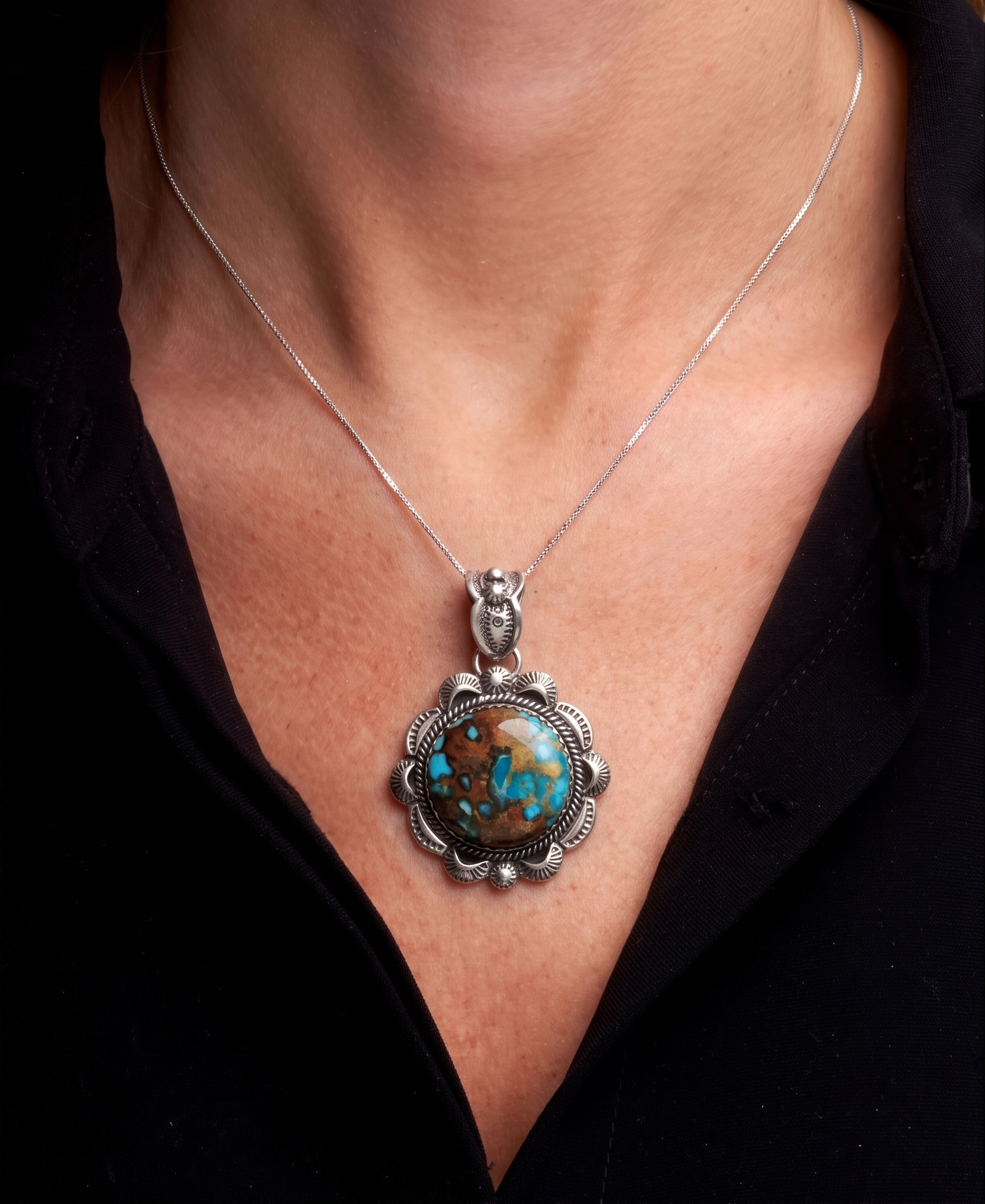 Sterling Silver Royston Turquoise Necklace