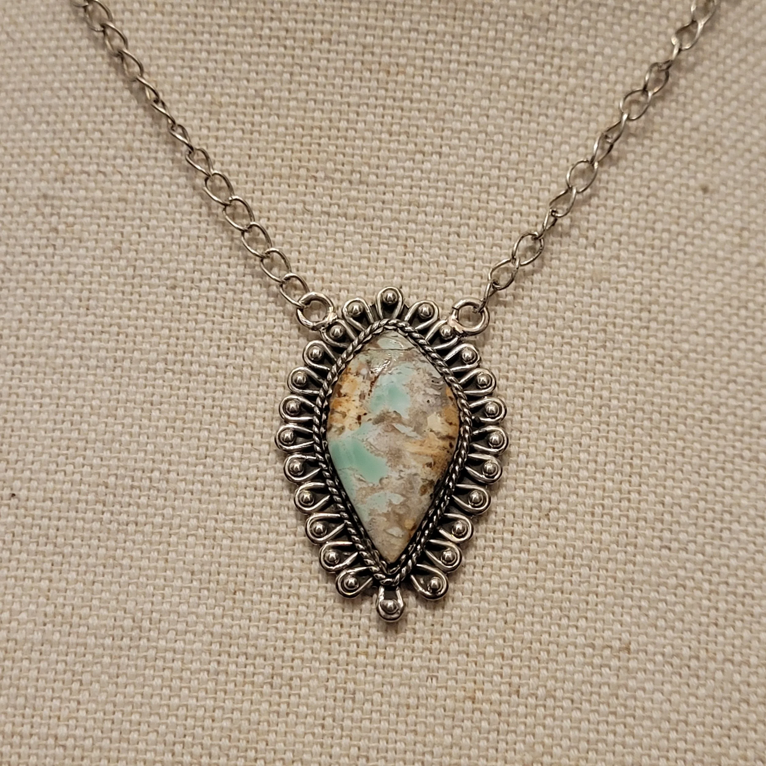 Sterling Silver Variscite Necklace