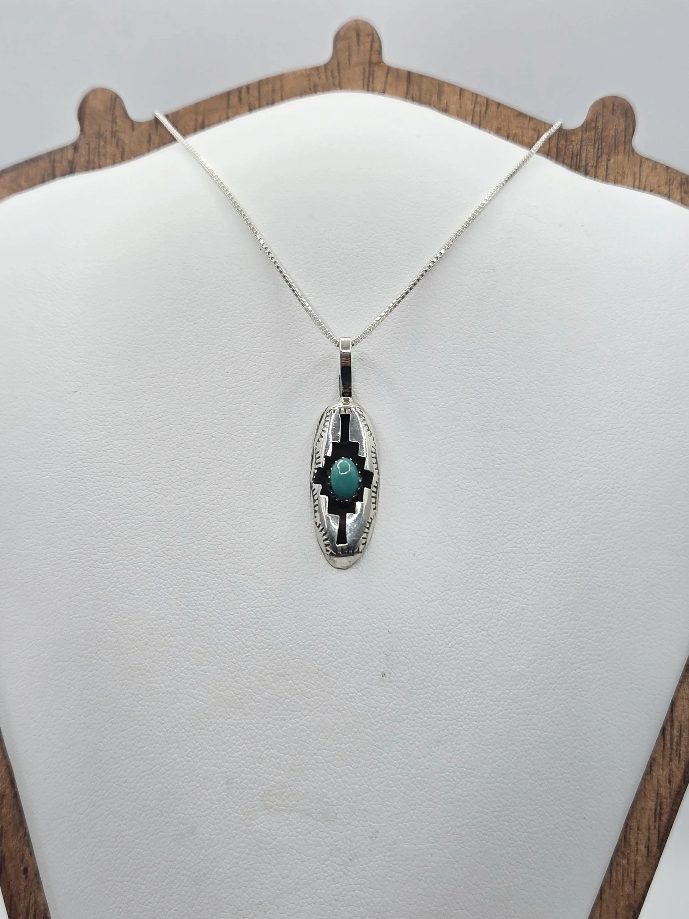 Sterling Silver Turquoise Shadowbox Necklace