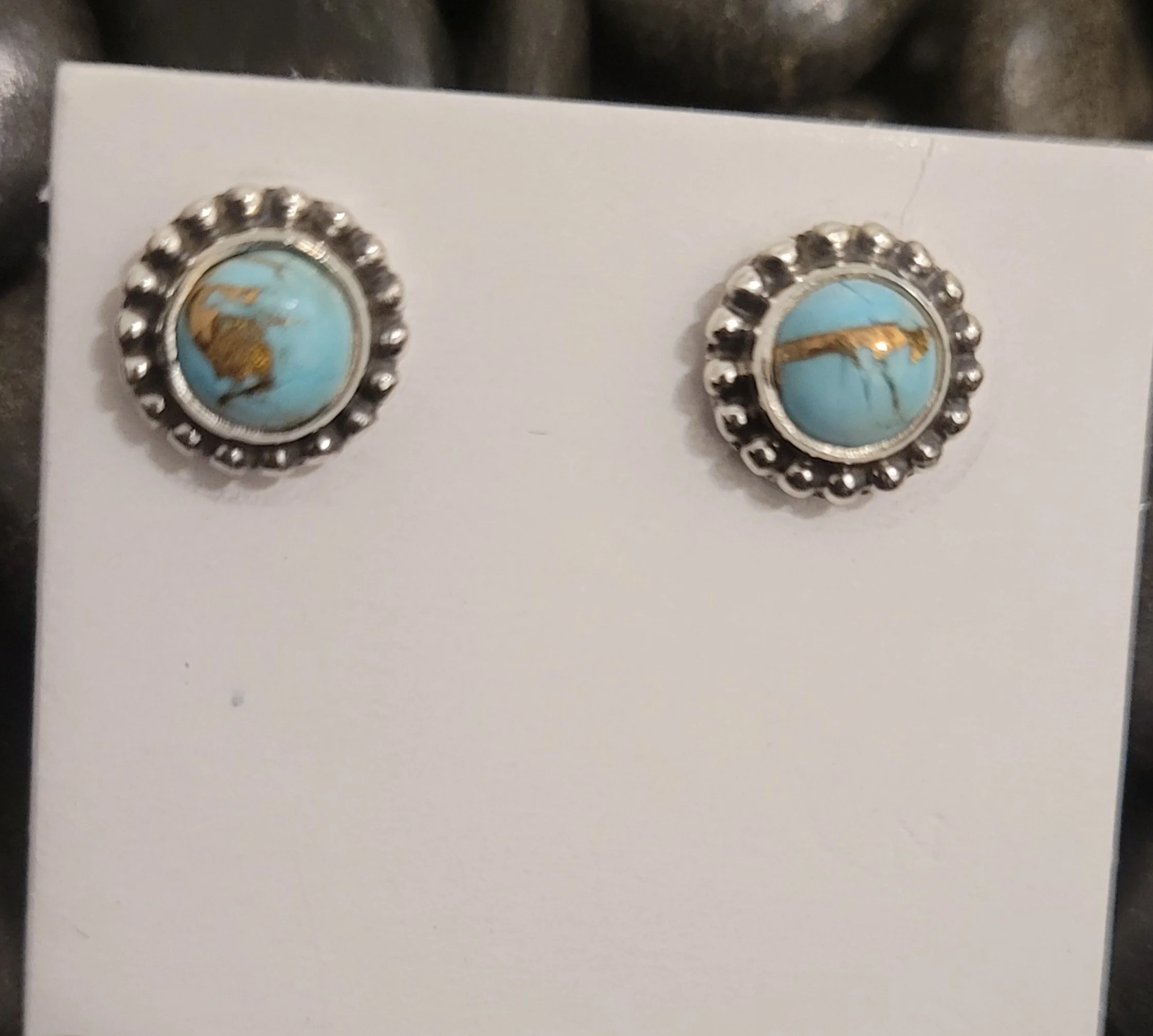 Sterling Silver Cotton Candy Dahlia Button Earrings