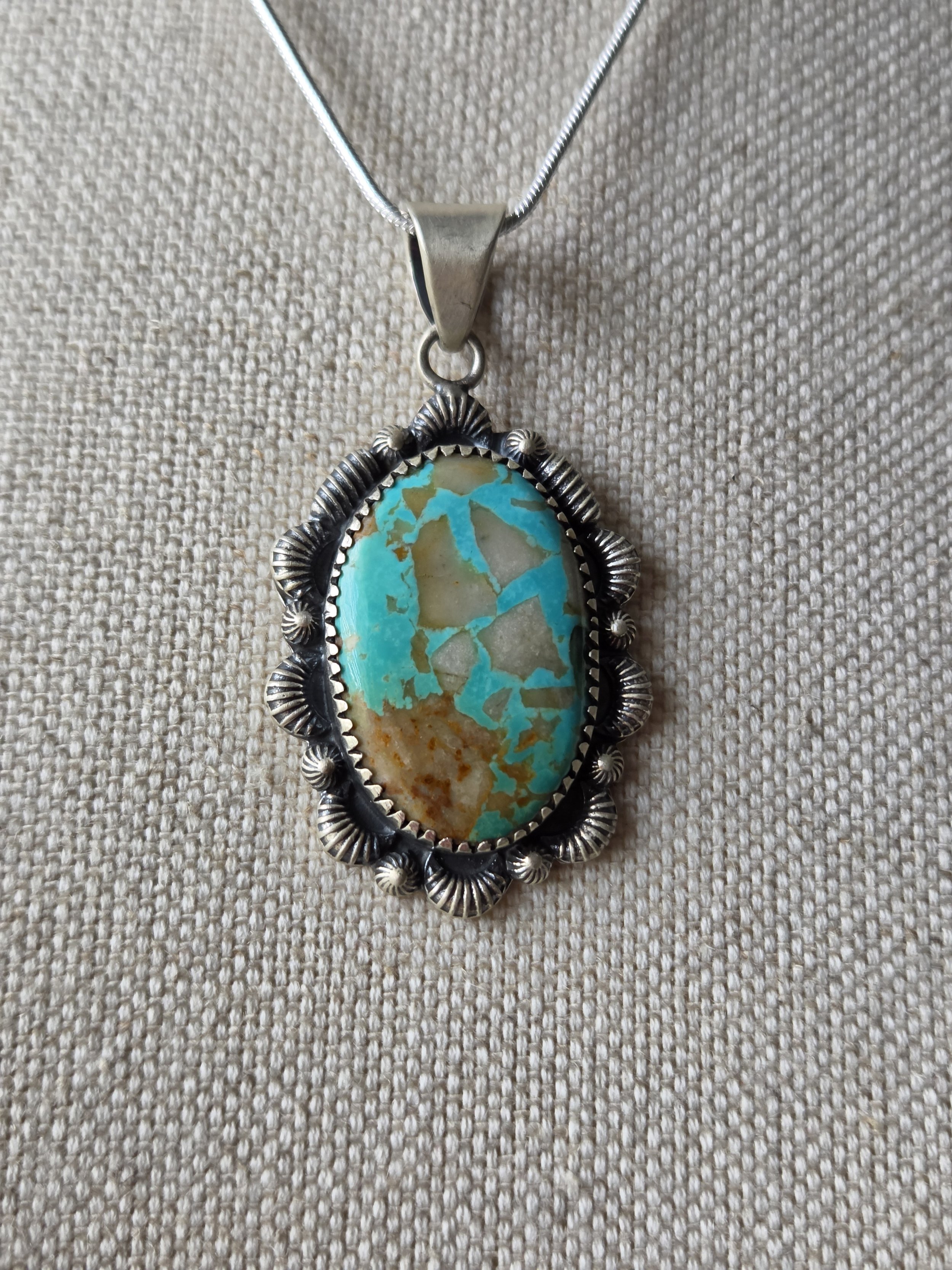 Sterling Silver Royston Turquoise Necklace