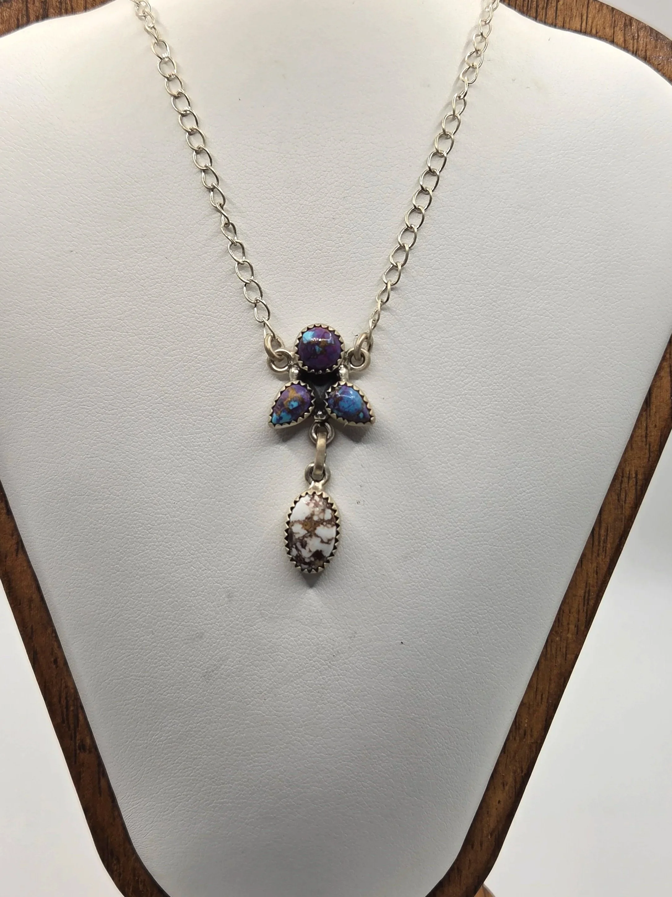 Sterling Silver Wild Horse Purple Mojave Station Necklace