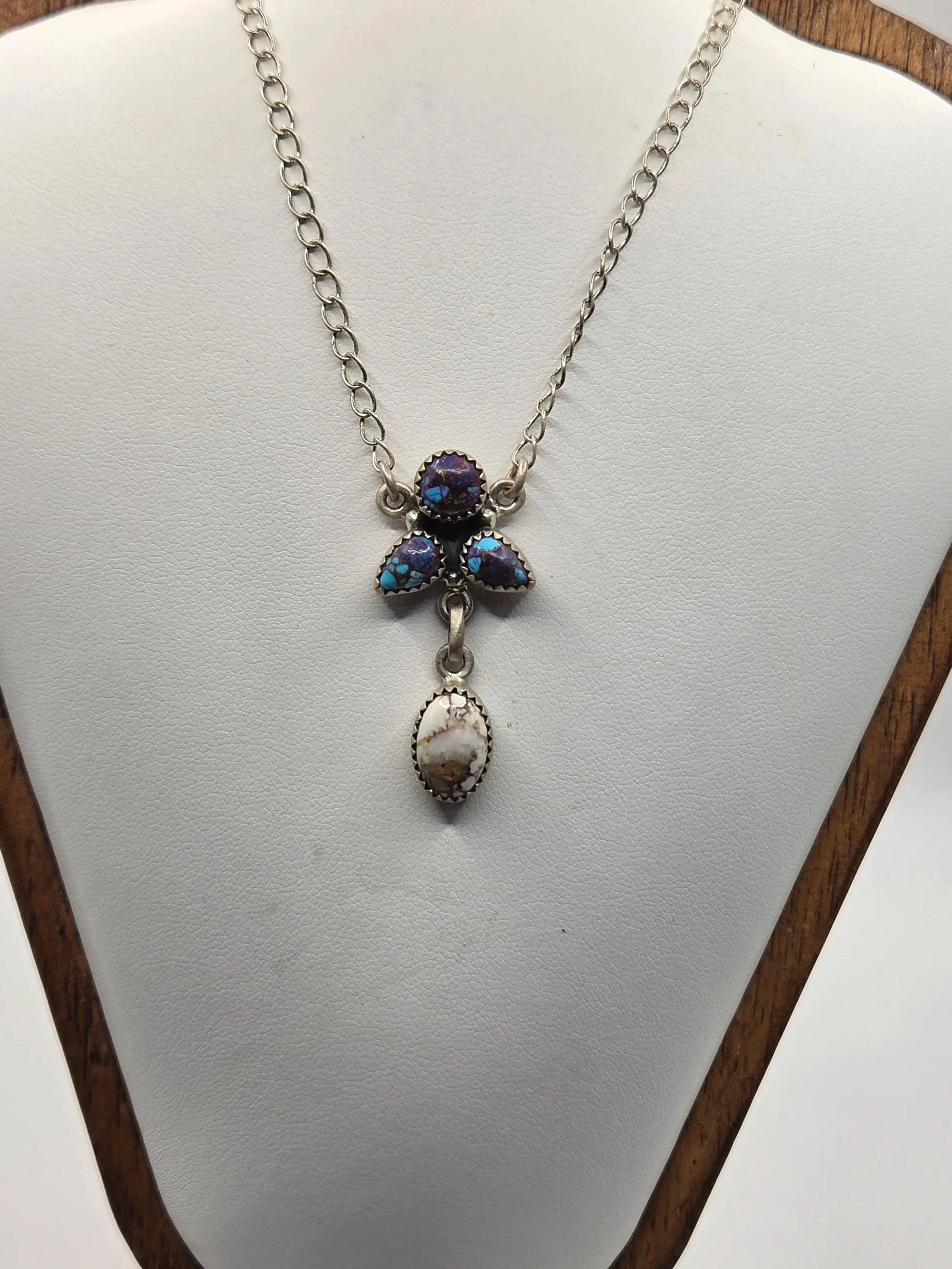Sterling Silver Wild Horse Purple Mojave Station Necklace #2