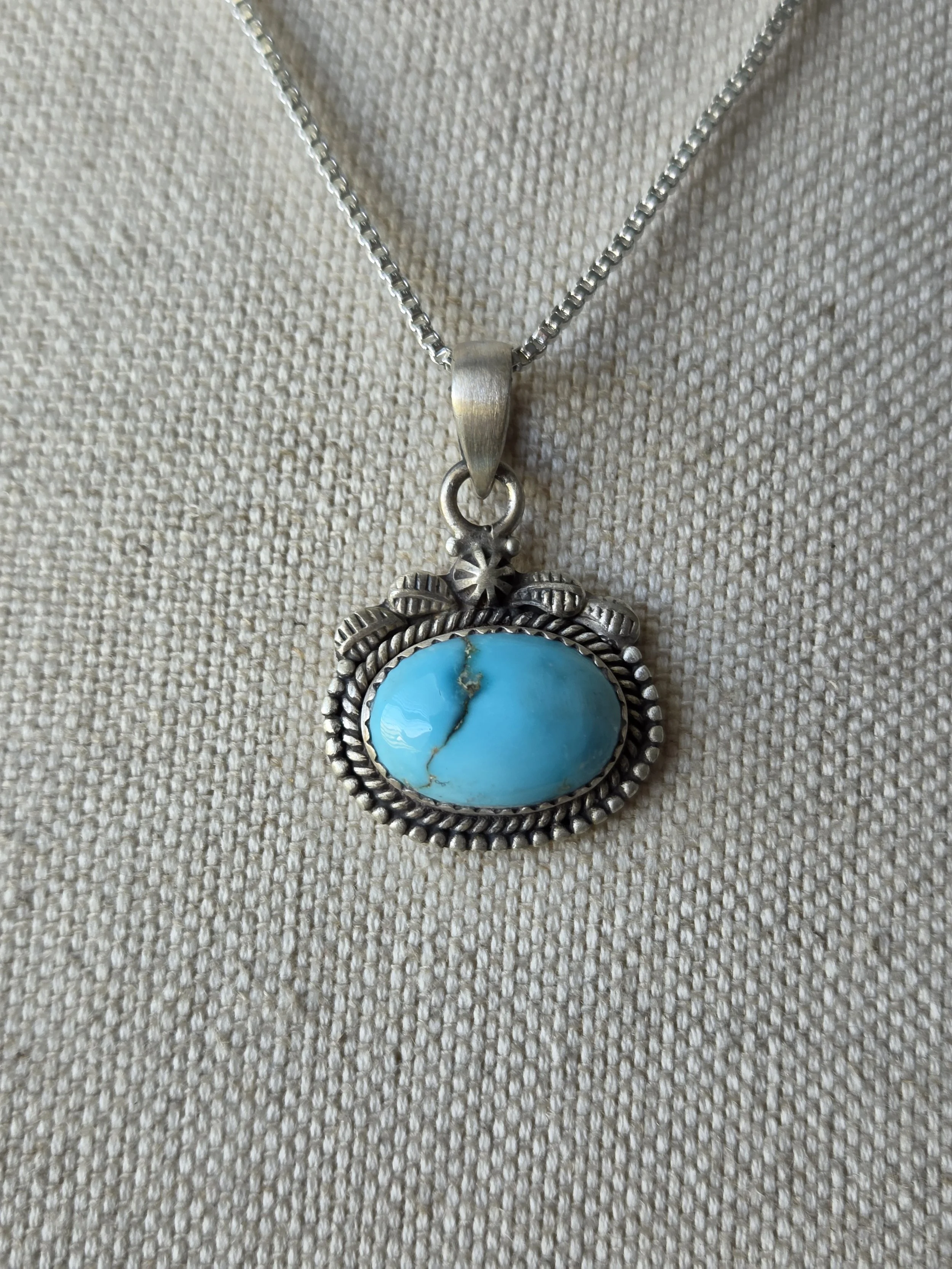 Sterling Silver Lone Mountain Turquoise Necklace
