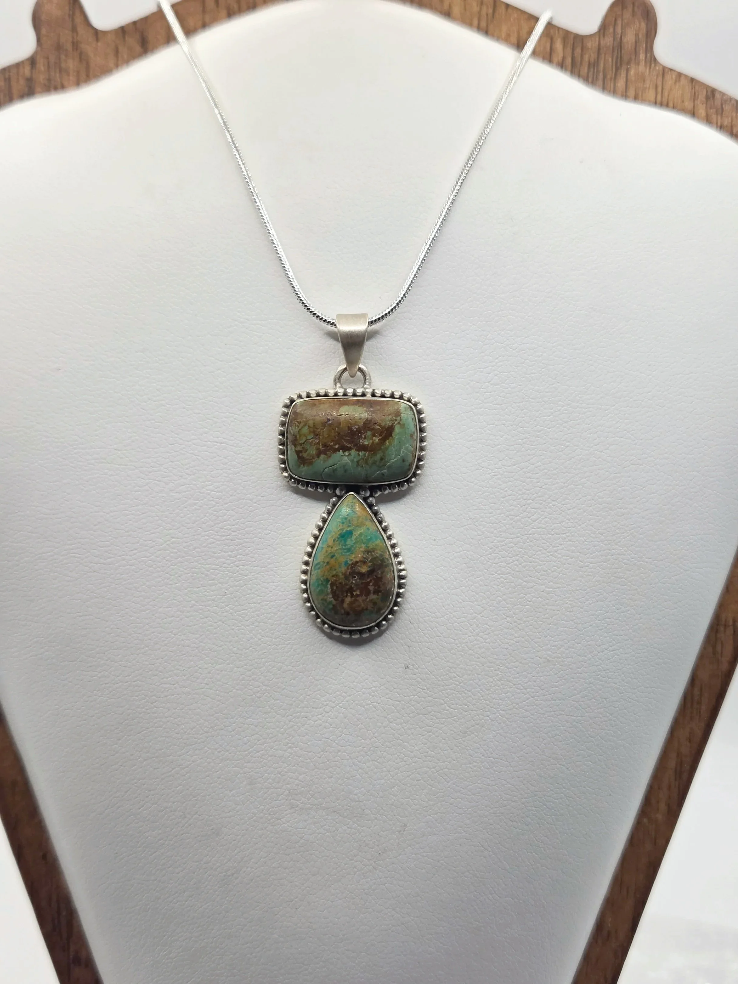 Sterling Silver Royston Double Stone Necklace