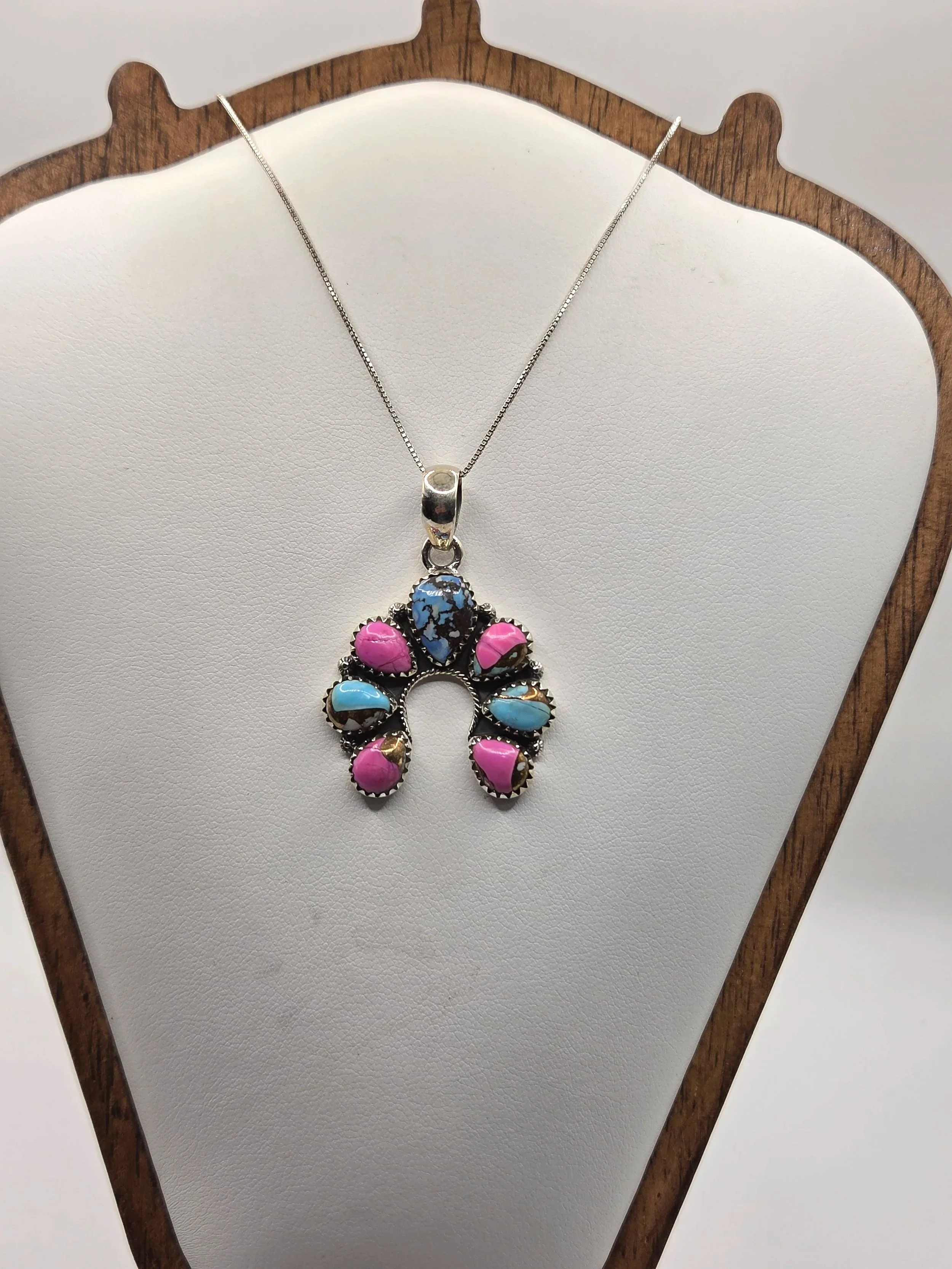 Sterling Silver Cotton Candy Golden Hills Naja Necklace #2