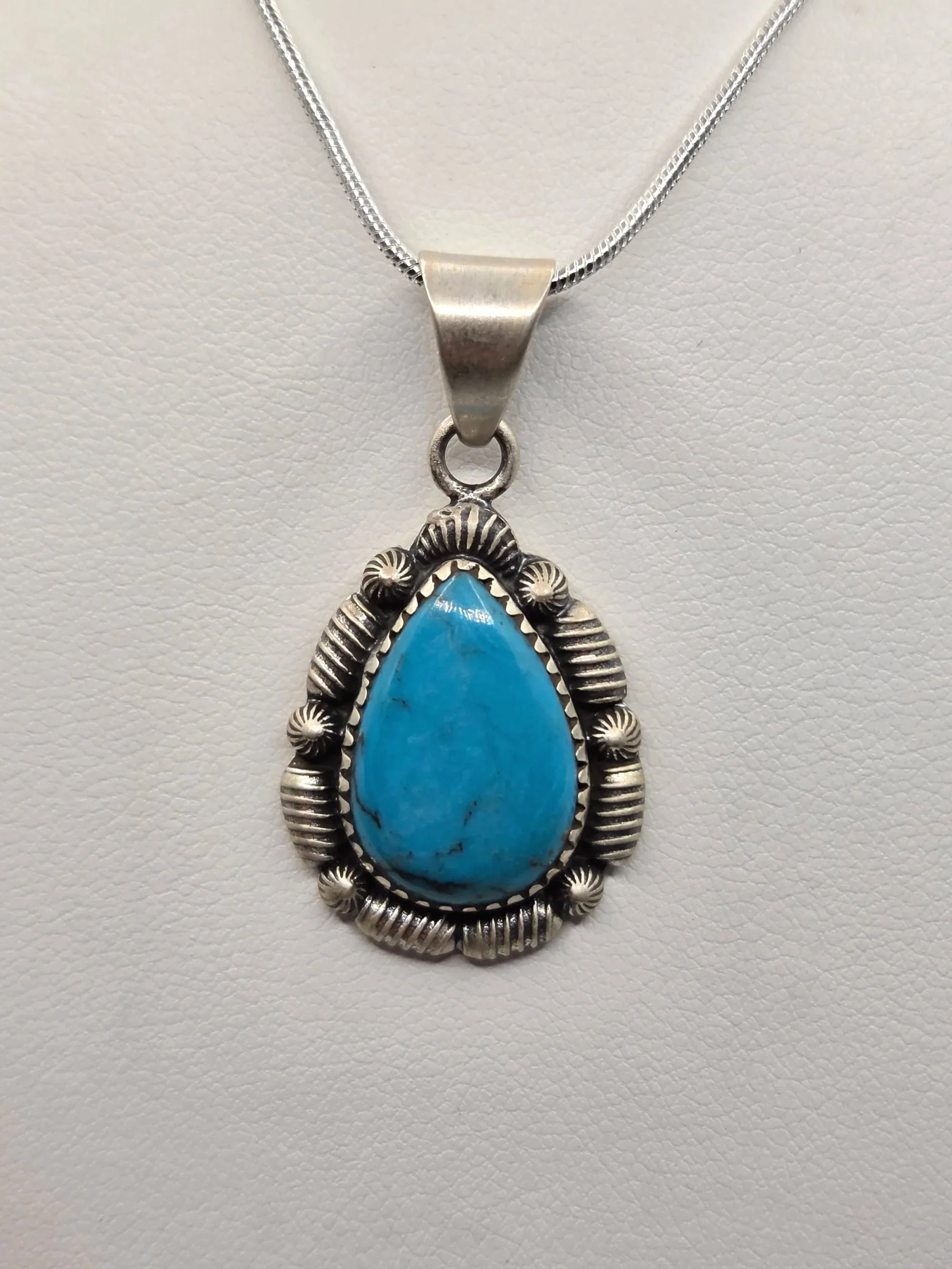 Sterling Silver Lone Mountain Turquoise Necklace