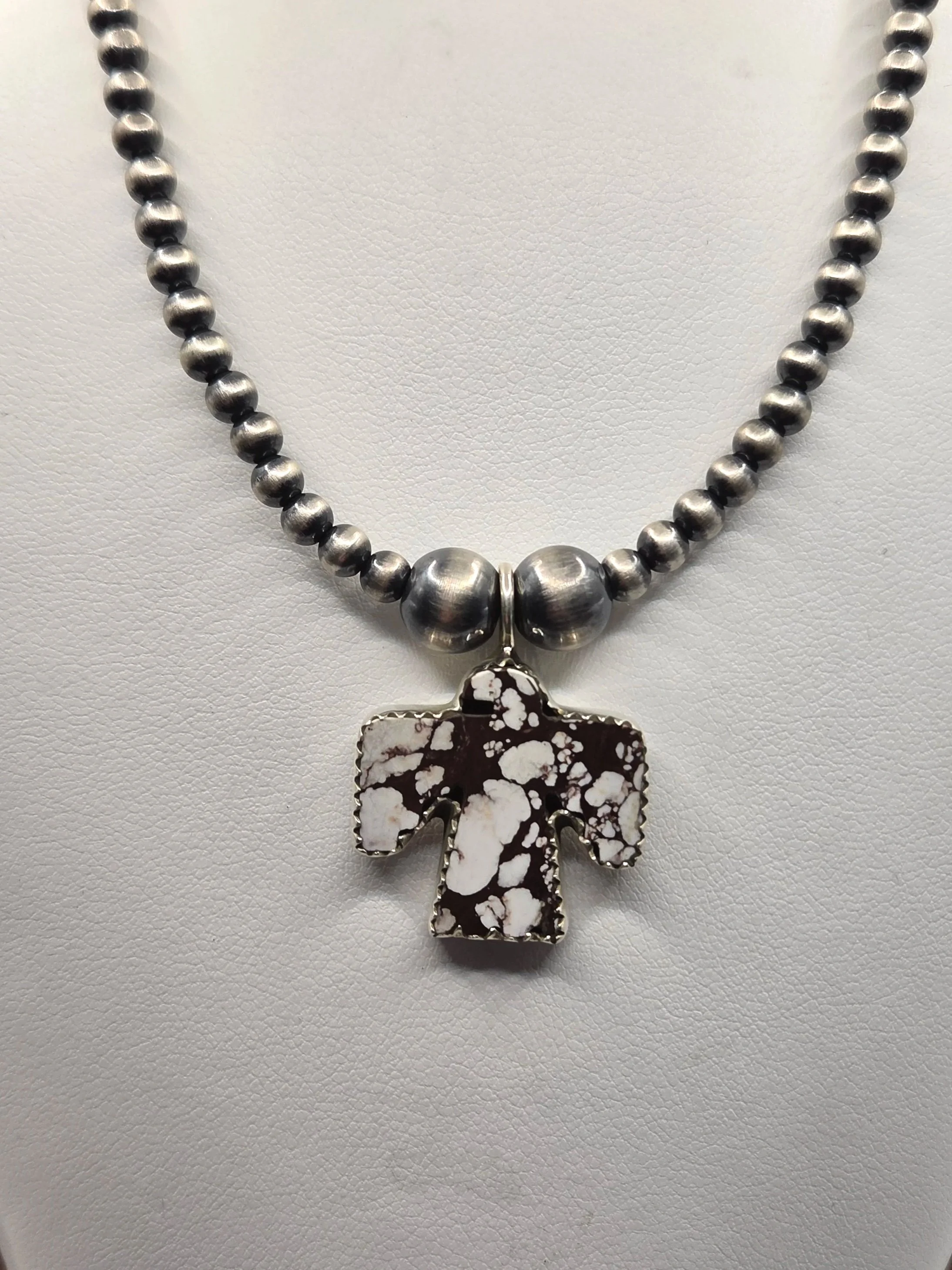 Sterling Silver Thunderbird Pearl Necklace