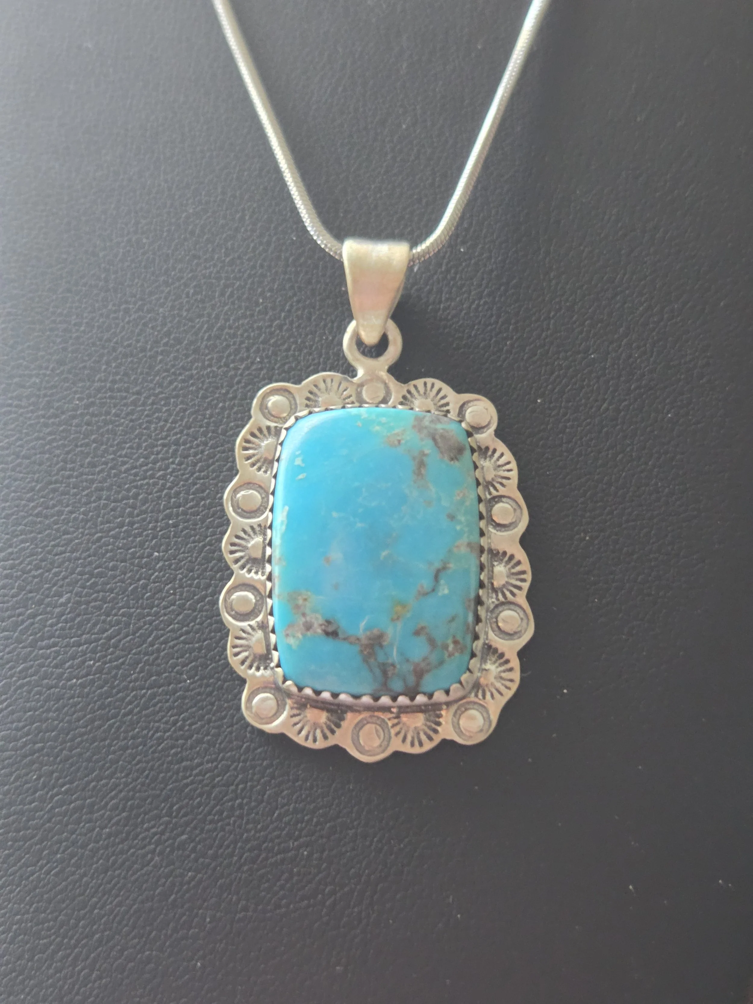 Sterling Silver Morenci Turquoise Necklace