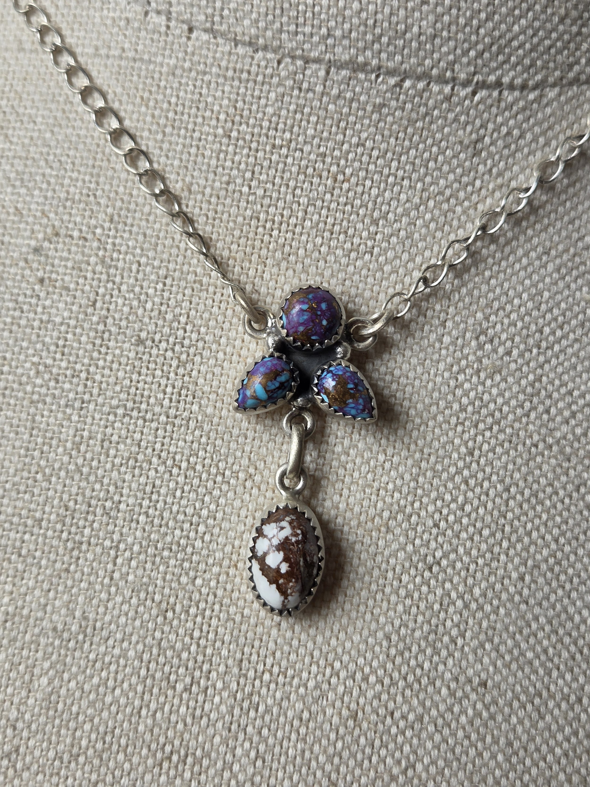 Sterling Silver Wild Horse Purple Mojave Necklace
