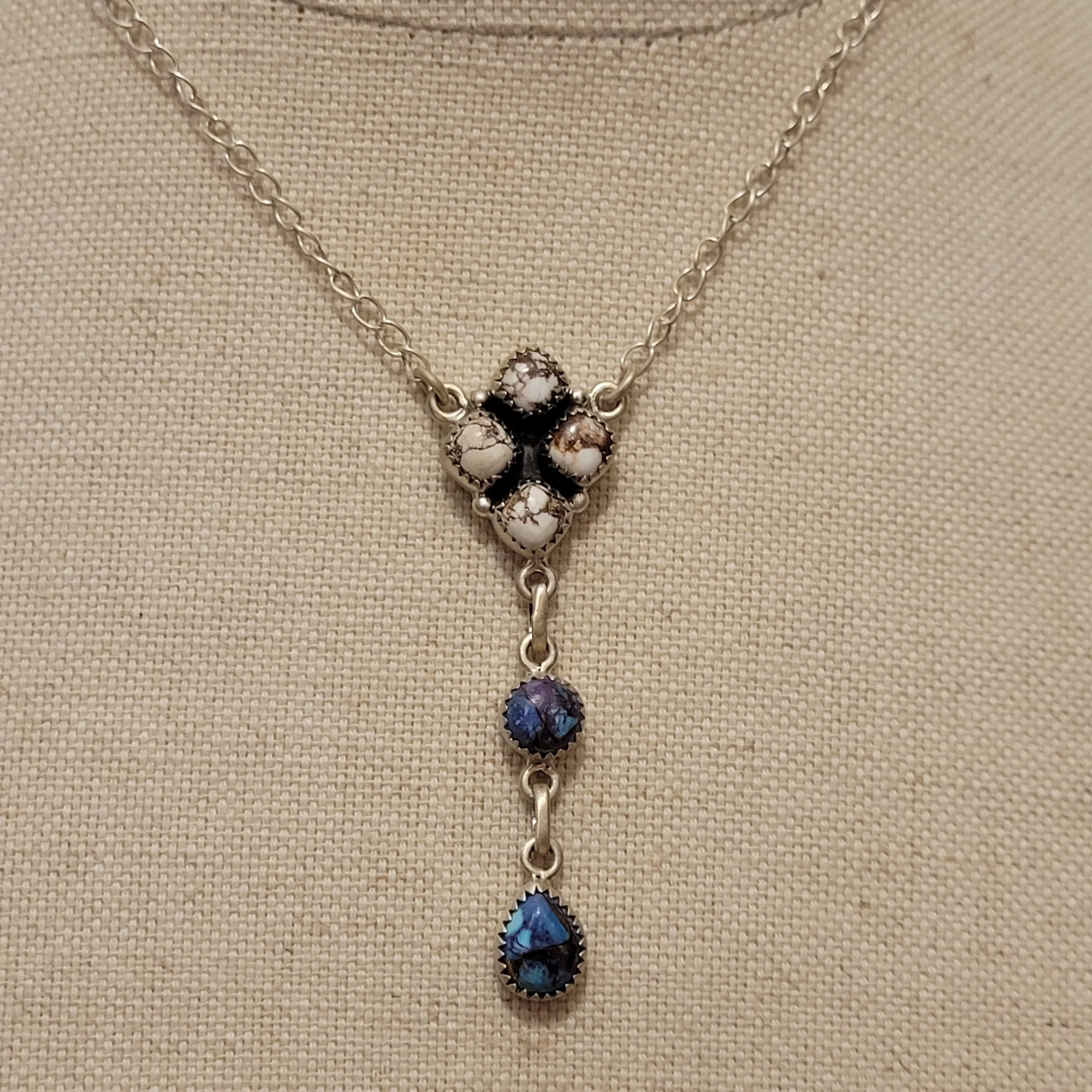Sterling Silver Wild Horse Grape Dahlia Lariat Necklace