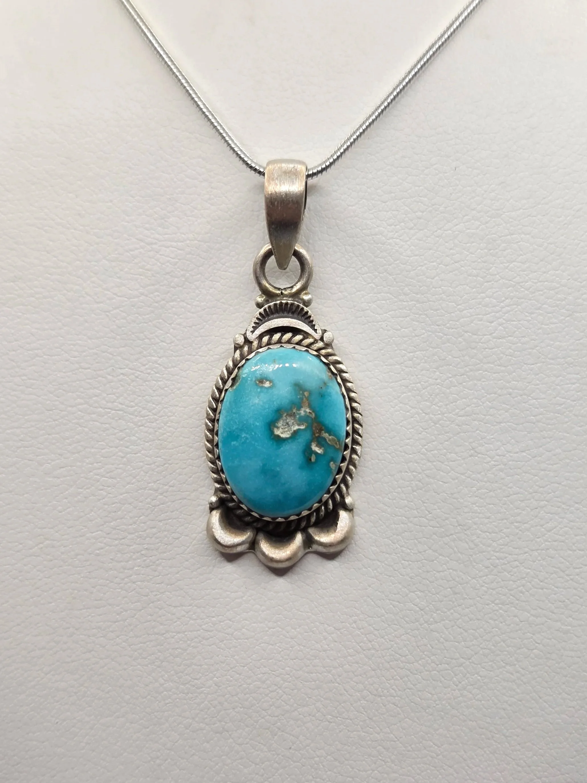 Sterling Silver Lone Mountain Turquoise Necklace