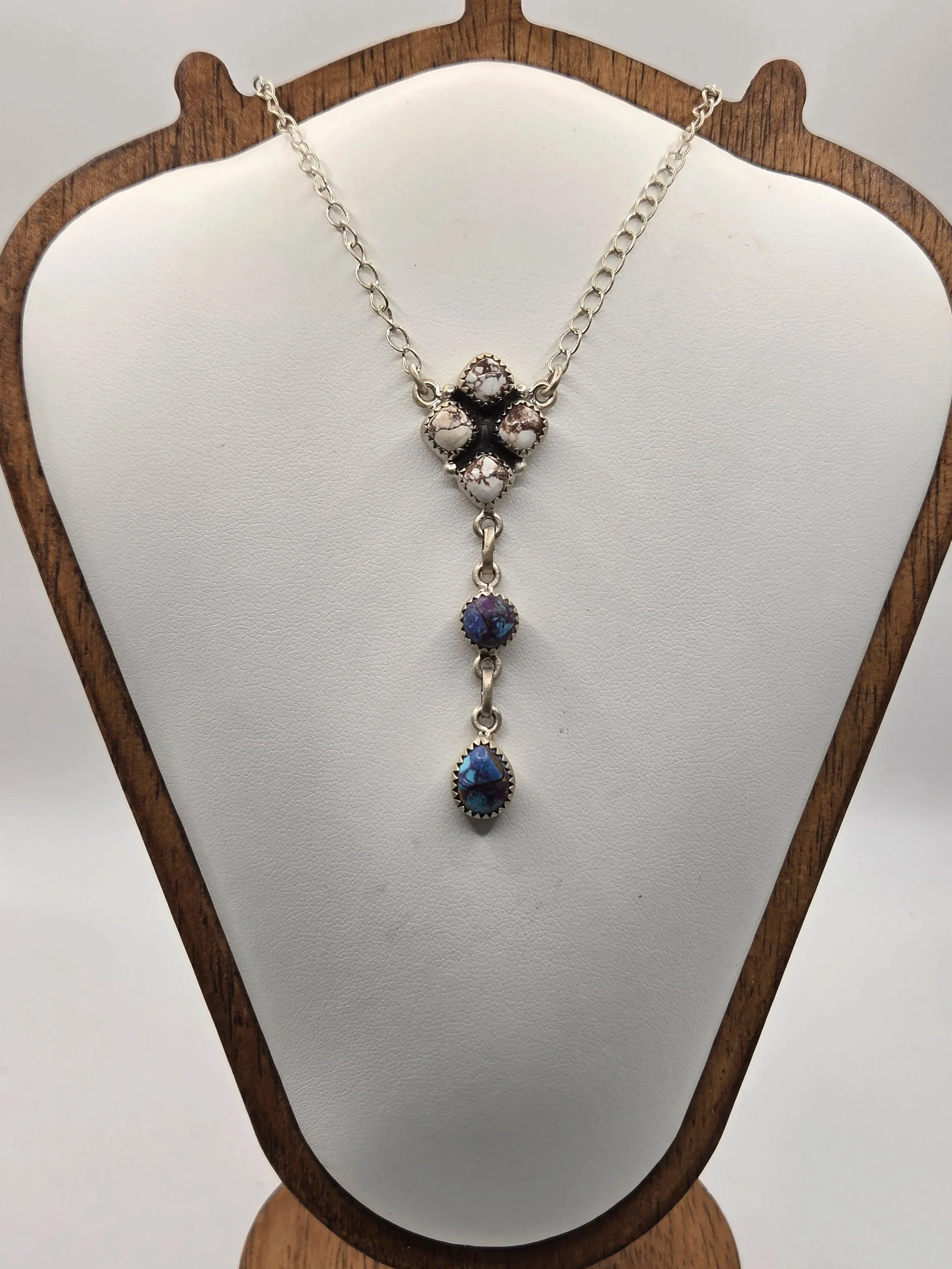 Sterling Silver Wild Horse Purple Mojave Lariat Necklace