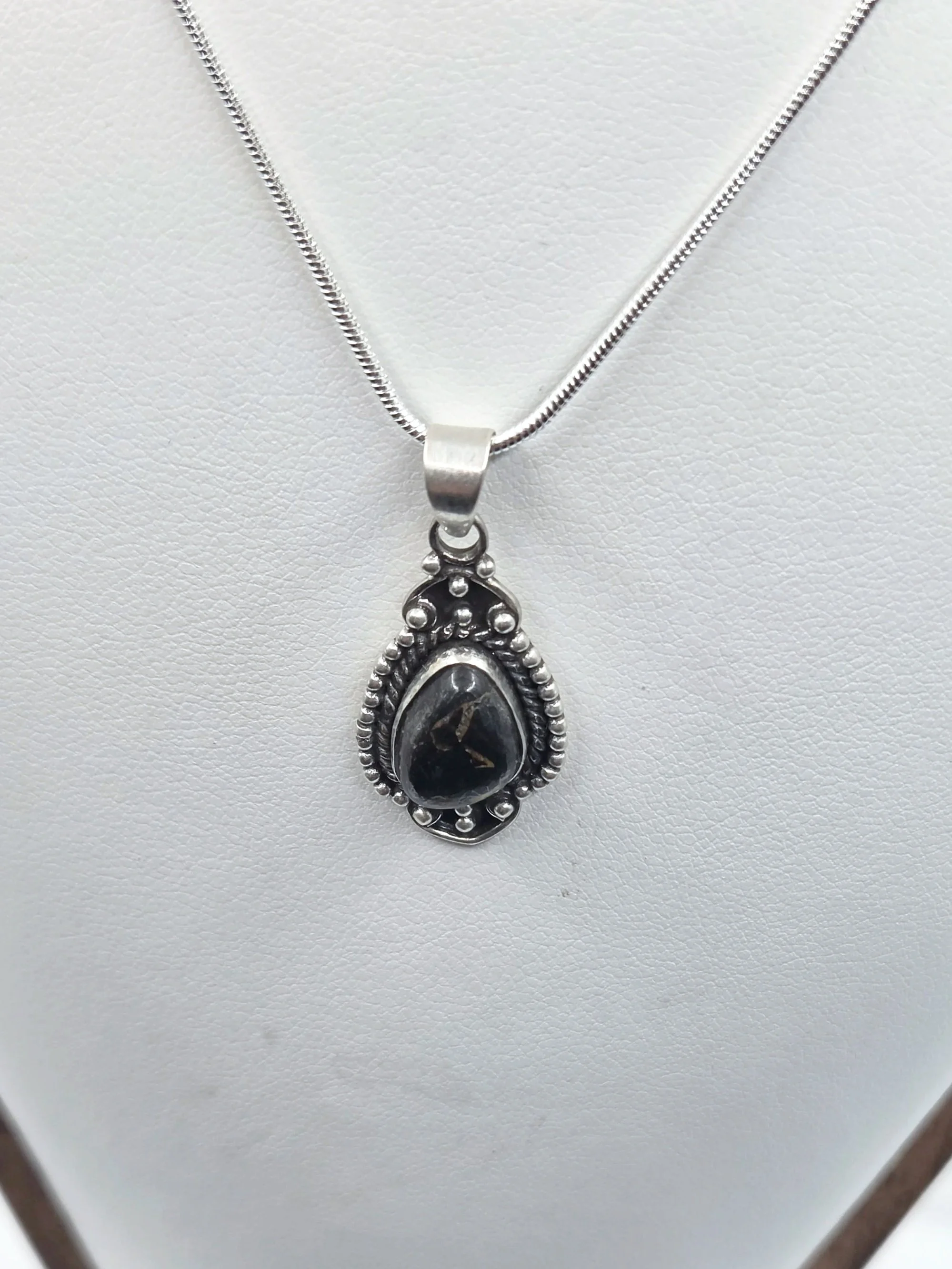 Dainty Sterling Silver Blackjack Turquoise Necklace