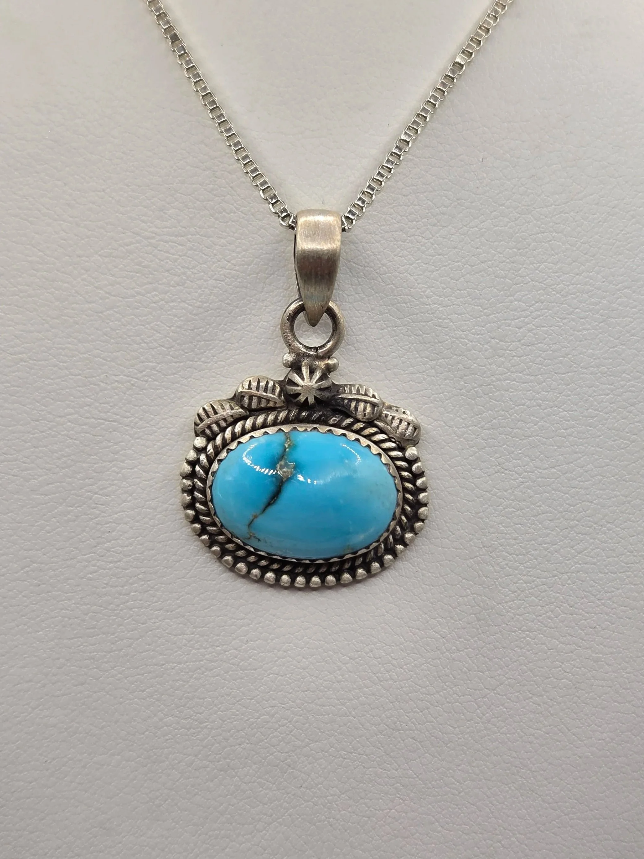 Sterling Silver Lone Mountain Turquoise Necklace