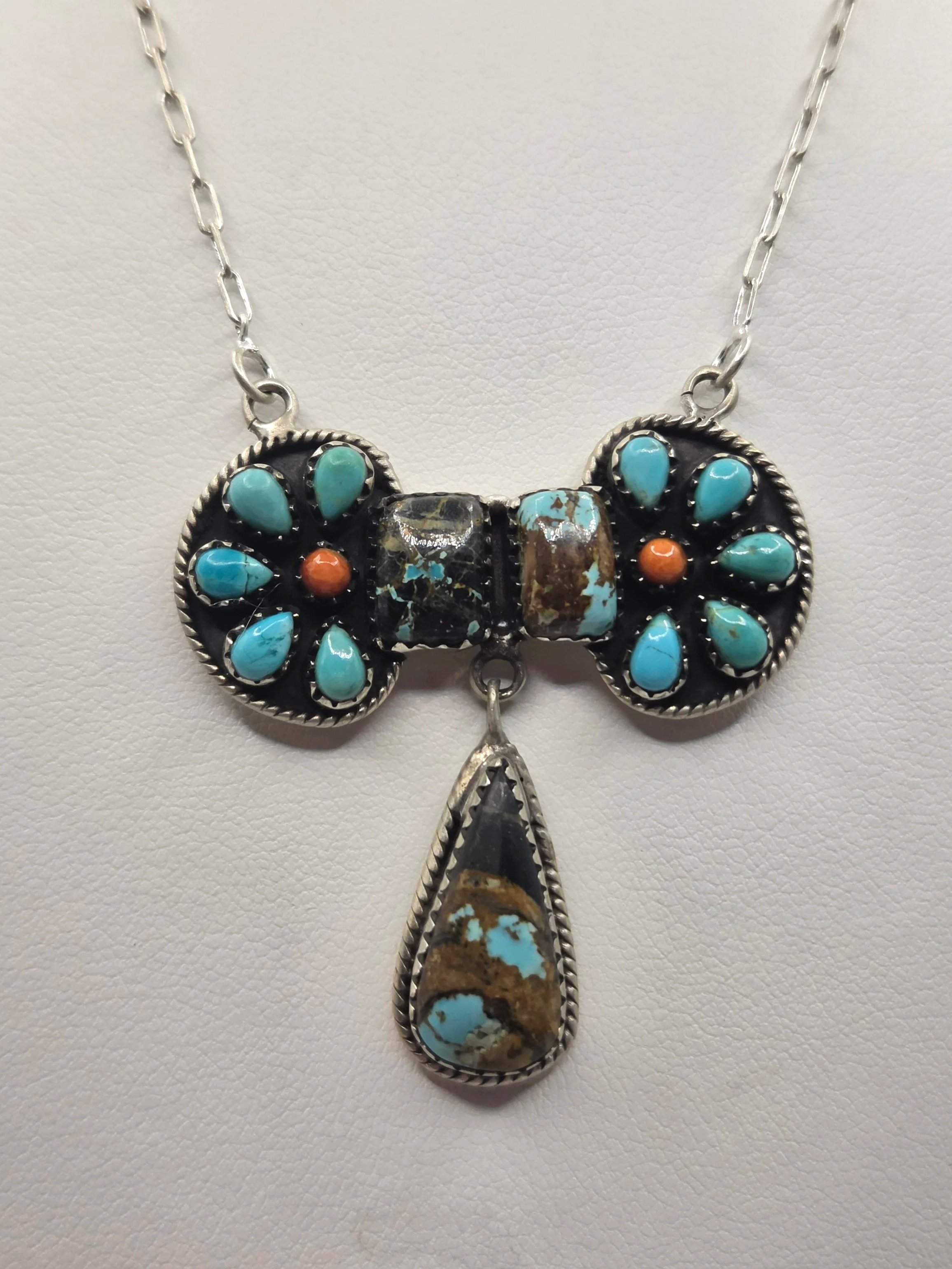 Sterling Silver Multi Stone Necklace