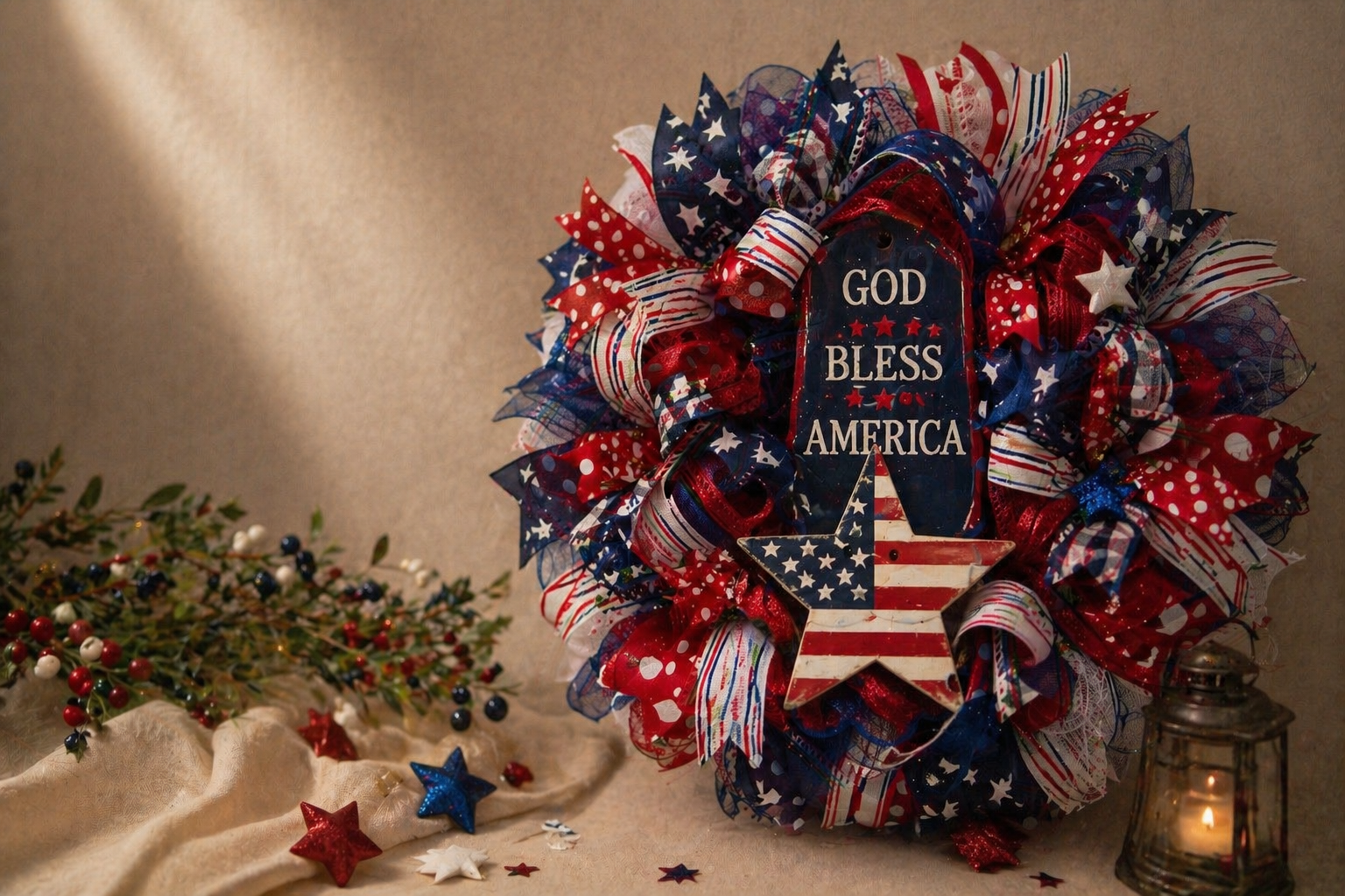 God Bless America Wreath