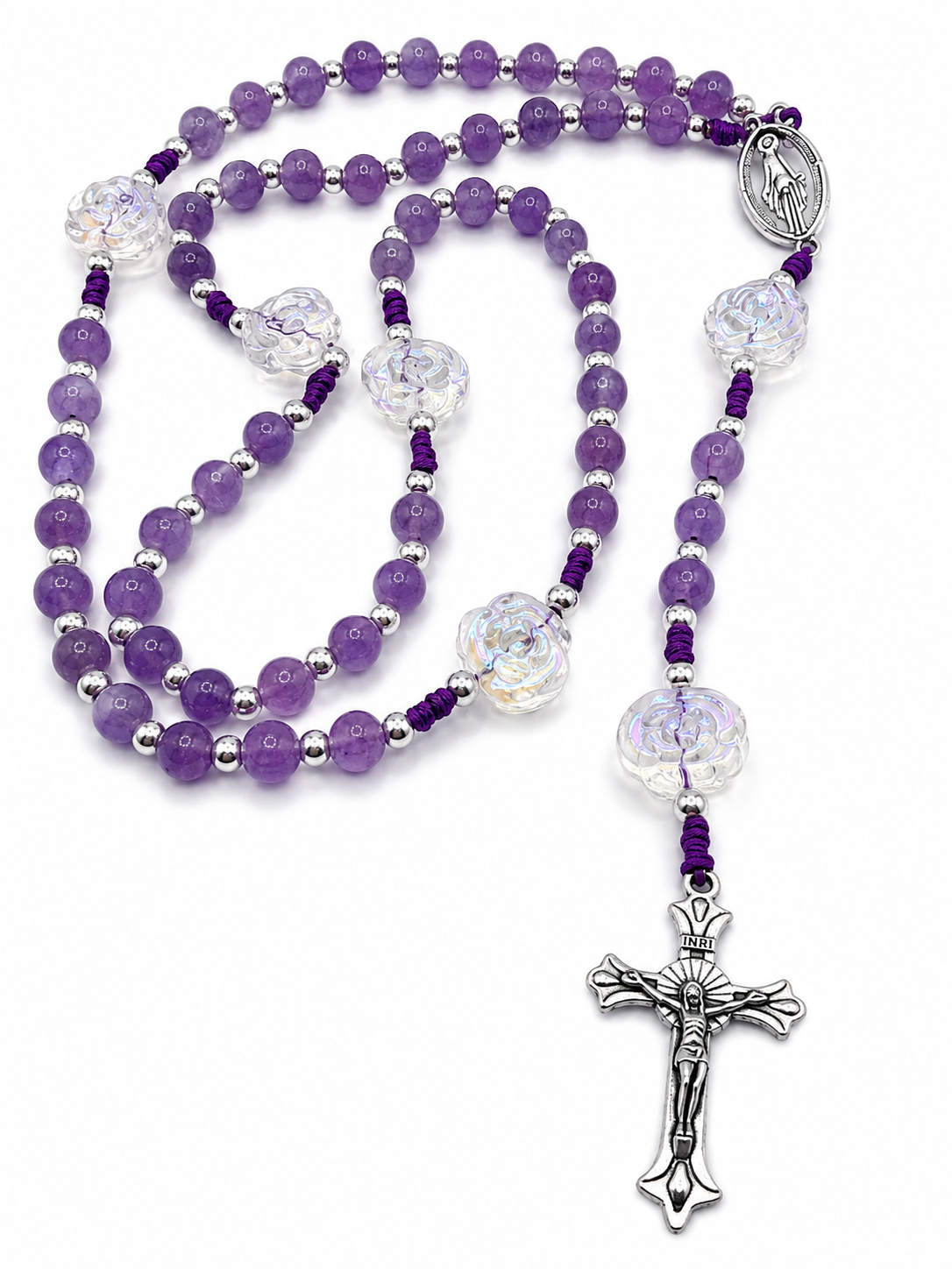 Purple Crystal Rose Rosary