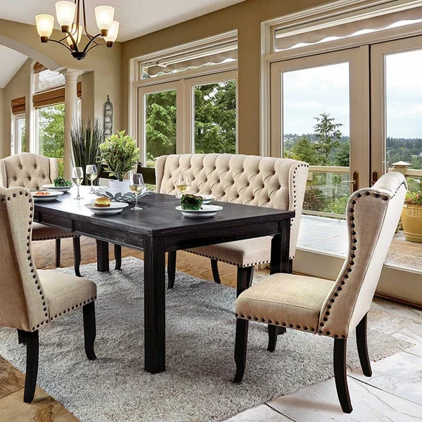 Sania 6pc Dining Set (Table, 4 chairs, 1 bench)
