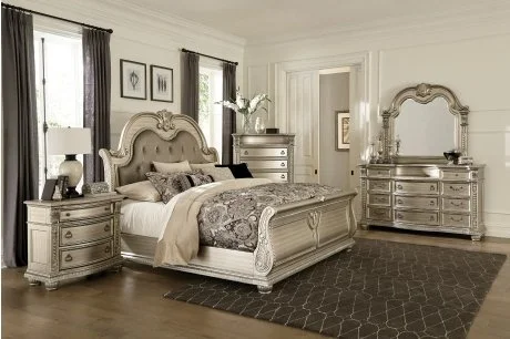 Cavalier  4pc Bedroom Set (Bed, dresser & mirror, nightstand)