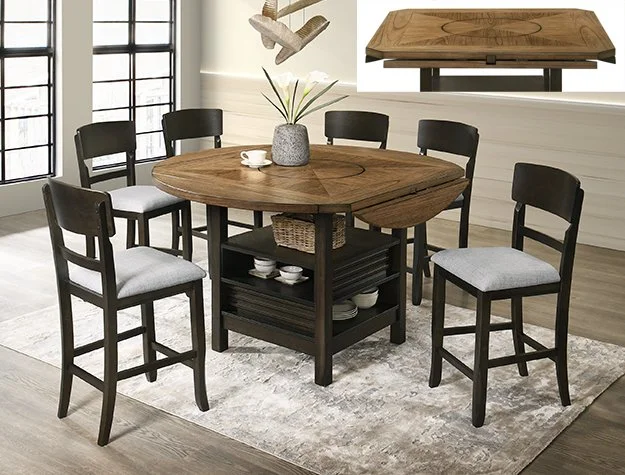Oakly 7pc Counter Dining Set (Table, 6 chairs)