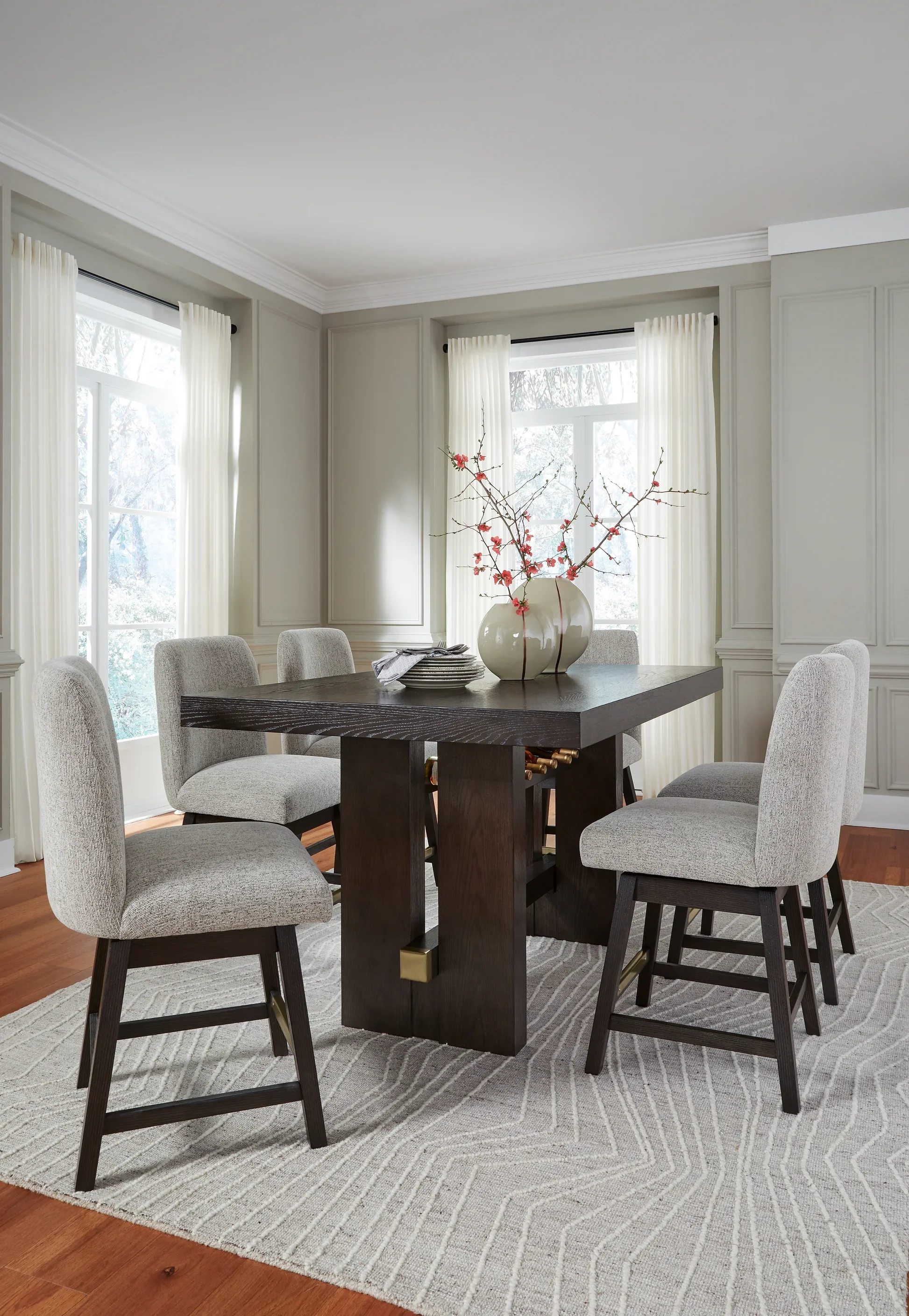 Burkhaus D984 7pc Counter Dining Set (Table, 6 chairs)