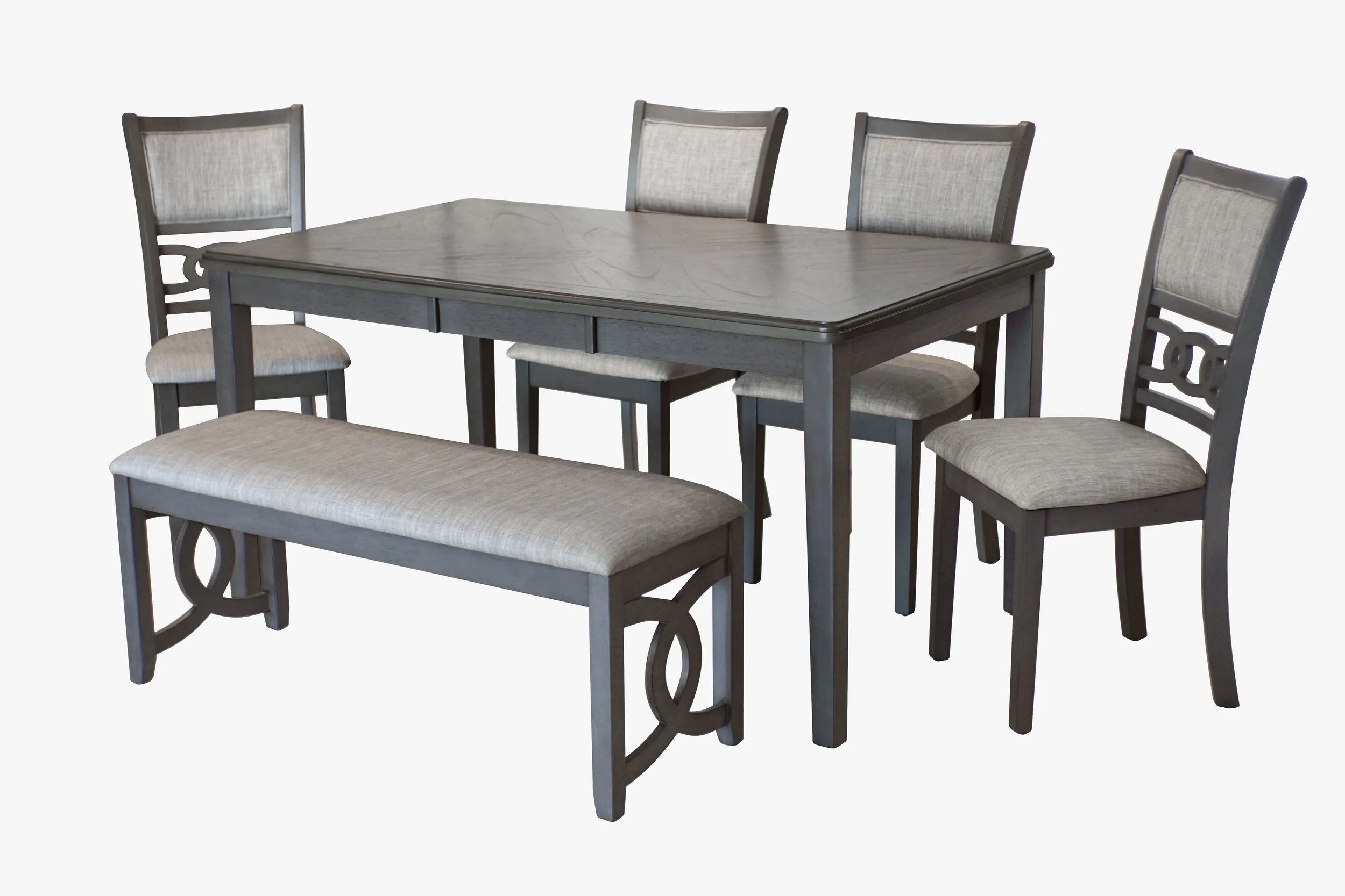 Gia Gy 6pc Dining Set (Table, 4 chairs, 1 bench)