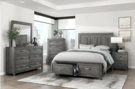 Garretson 4pc  Bedroom Set (Bed, dresser & mirror, nightstand)