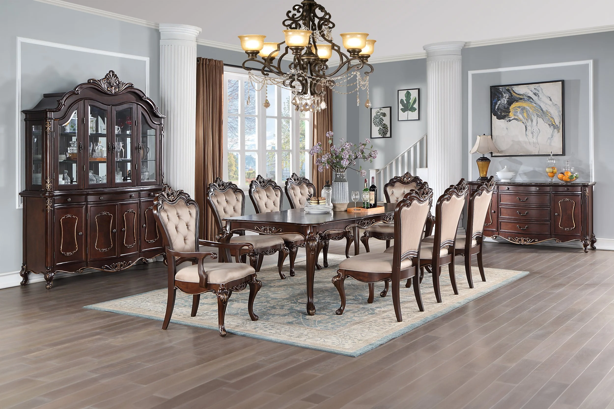 Constantine 7pc Dining Set (Table, 4 side chairs, 2 arm chairs)