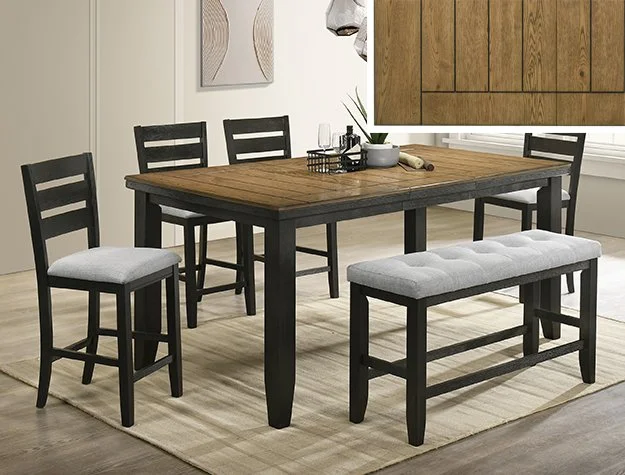 Bardstown Wheat 2752 6pc Dining Set(Table, 4 chairs, 1 bench)