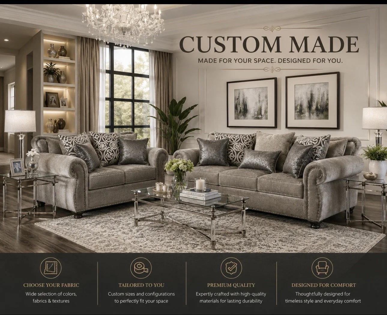 Mickey 2pc Set (Sofa & loveseat)