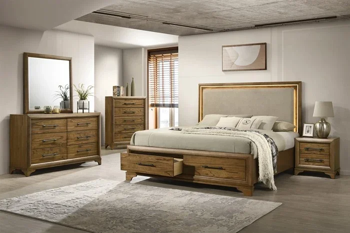 Talcott 4pc  Bedroom Set (Bed, dresser & mirror, nightstand)
