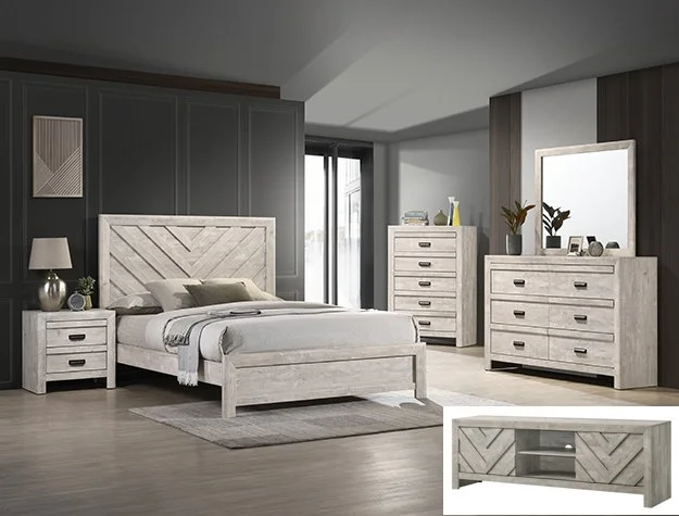 Valor B9330 4pc Bedroom Set (Bed, dresser & mirror, nightstand)