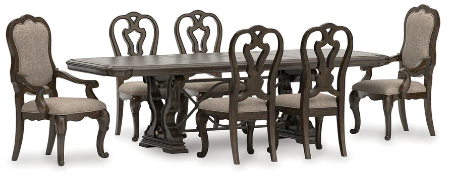 Maylee 7pc Dining Set (Table, 4 side chairs, 2 arm chairs)