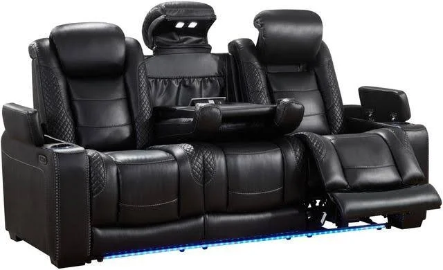 257 Black Power Sofa with Power Headrest