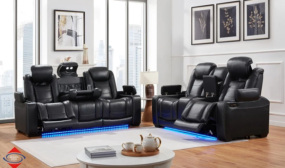 257 2-Piece Black Power Reclining Seating Set