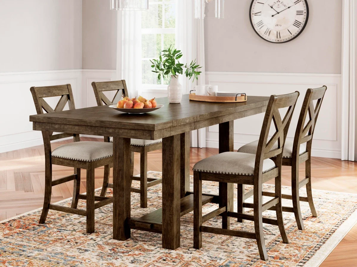 Moriville 5pc Counter Dining Set (Table, 4 chairs)