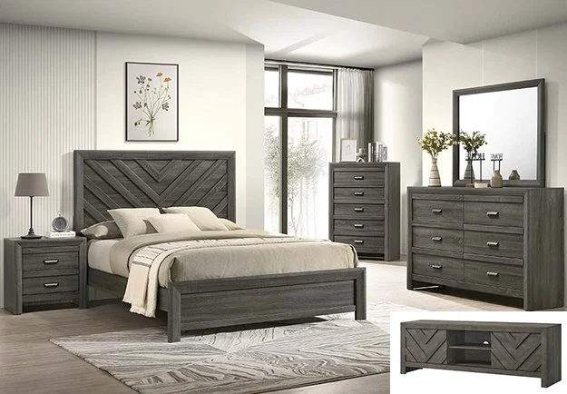 Valor B9335 4pc Bedroom Set (Bed, dresser & mirror, nightstand)