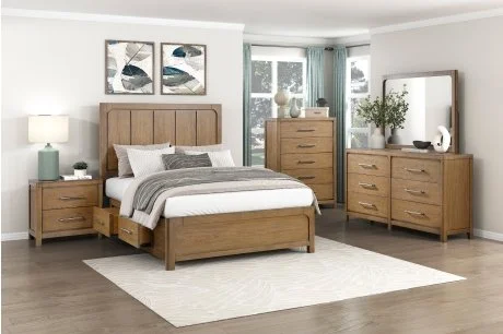 Charlotte 4pc Bedroom Set (Bed, dresser & mirror, nightstand)