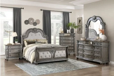 Bennington 4pc King  Bedroom Set (Bed, dresser & mirror, nightstand)
