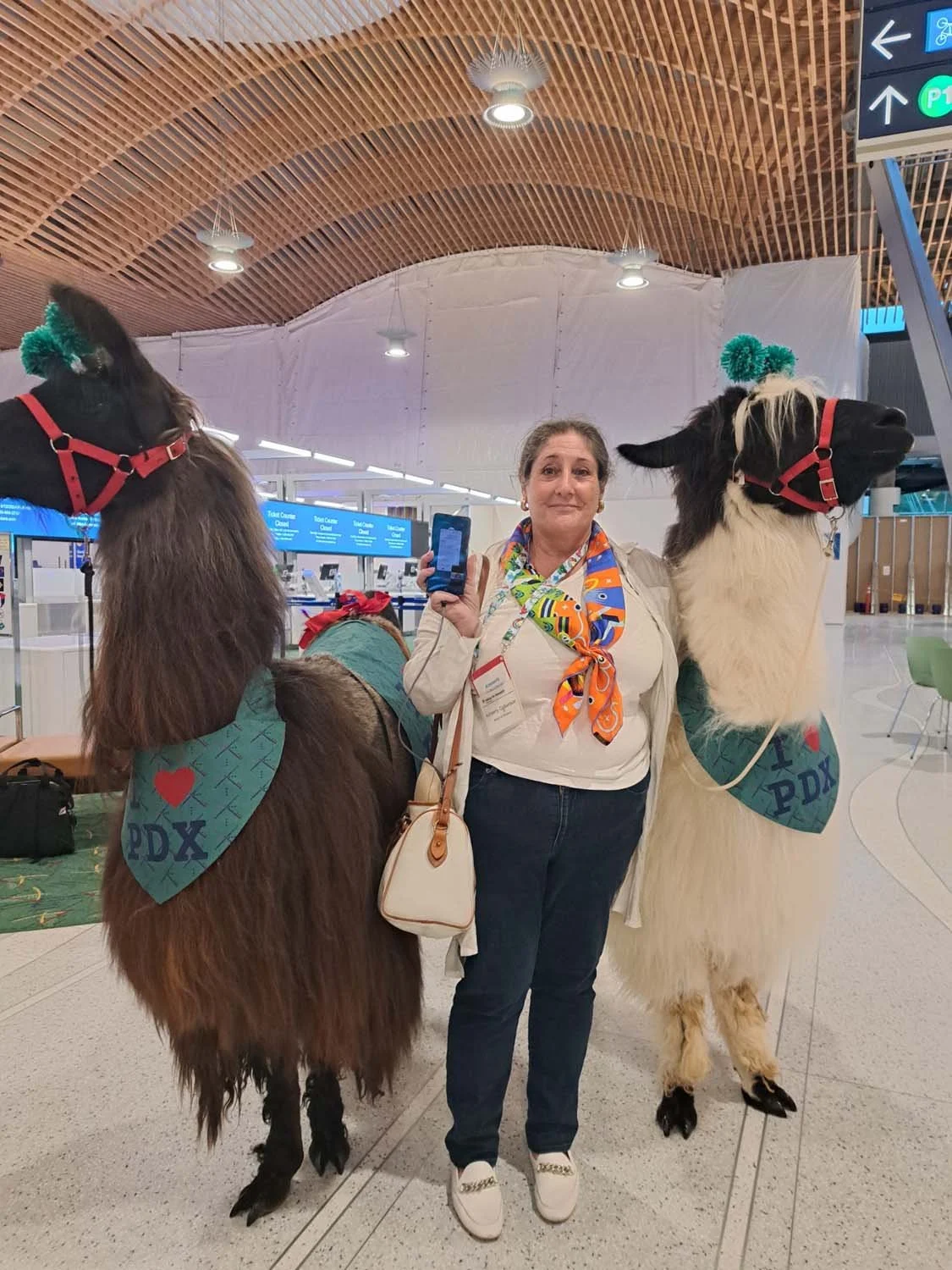 Kimberly Culbertson with llamas