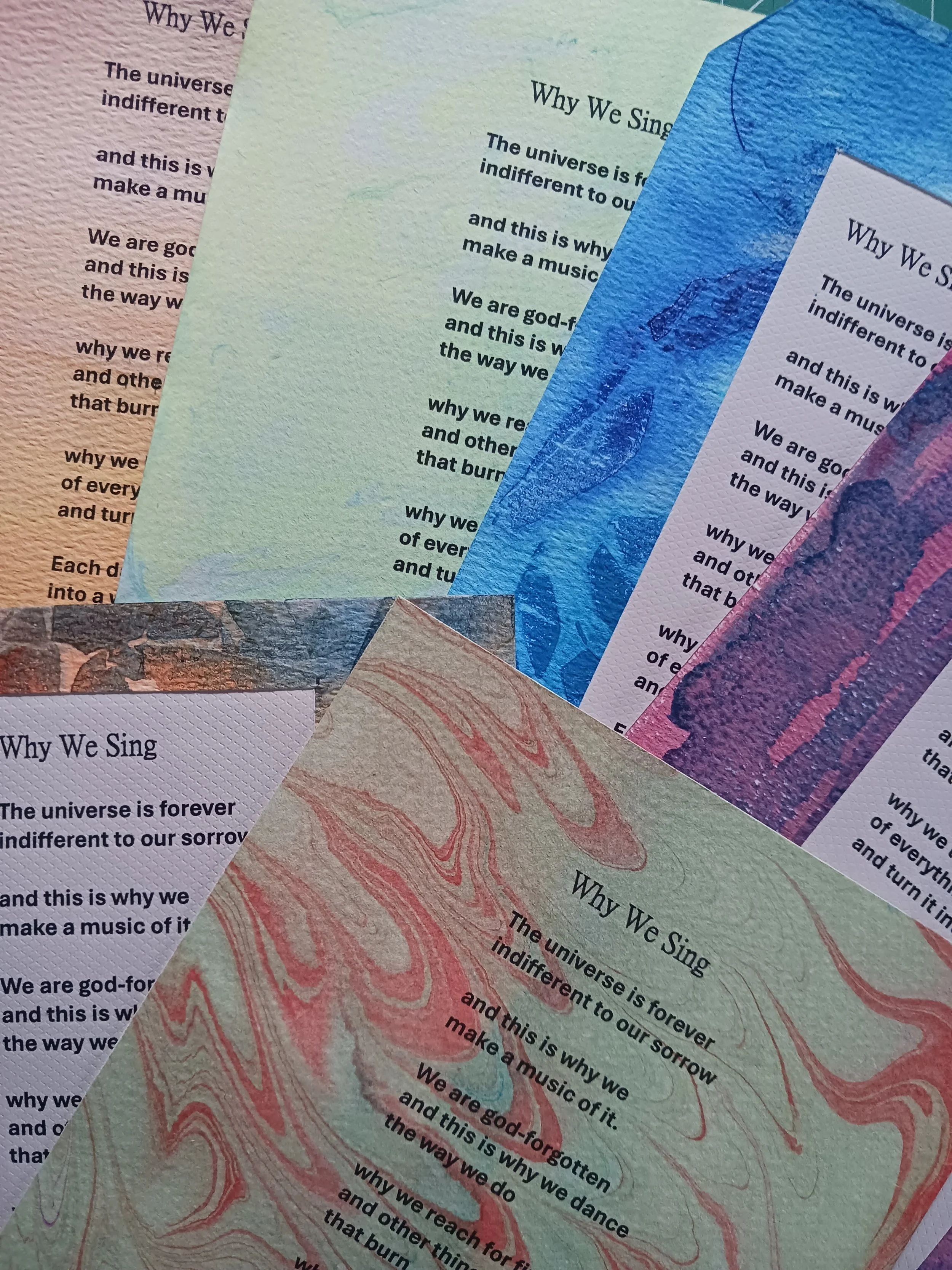 Why We Sing -- Broadside poem by William Taylor Jr.